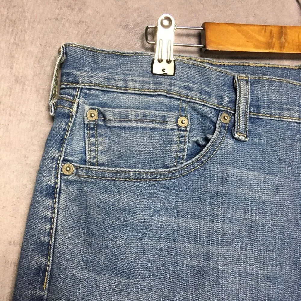 Levis Mens 505‎ Regular Fit Blue Jeans size 38x34 Stretch Denim Pants Zipper Fly
